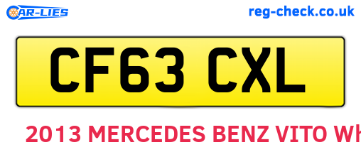 CF63CXL are the vehicle registration plates.