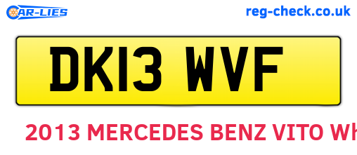 DK13WVF are the vehicle registration plates.