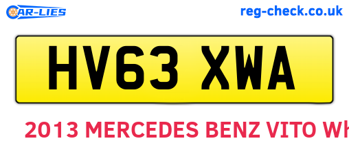 HV63XWA are the vehicle registration plates.