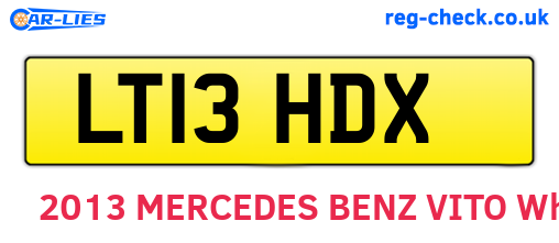 LT13HDX are the vehicle registration plates.