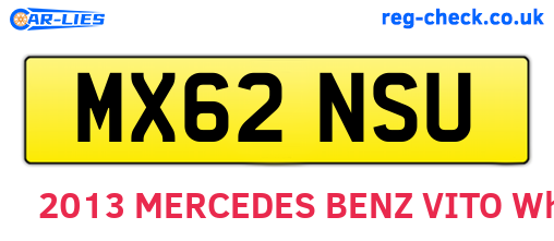 MX62NSU are the vehicle registration plates.