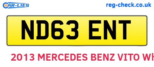 ND63ENT are the vehicle registration plates.