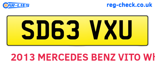 SD63VXU are the vehicle registration plates.