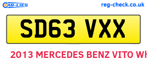 SD63VXX are the vehicle registration plates.