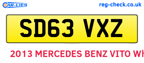 SD63VXZ are the vehicle registration plates.