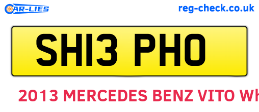 SH13PHO are the vehicle registration plates.