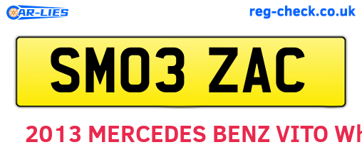 SM03ZAC are the vehicle registration plates.