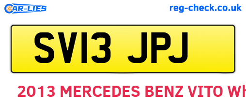 SV13JPJ are the vehicle registration plates.