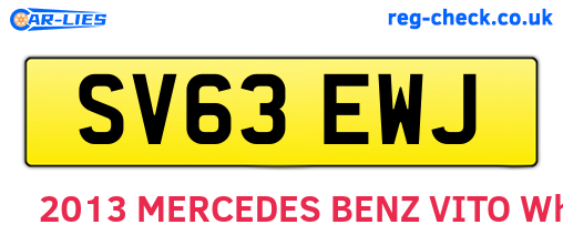 SV63EWJ are the vehicle registration plates.