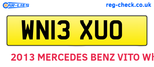 WN13XUO are the vehicle registration plates.