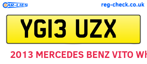 YG13UZX are the vehicle registration plates.