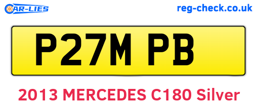 P27MPB are the vehicle registration plates.