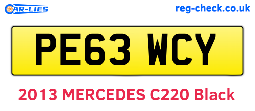 PE63WCY are the vehicle registration plates.