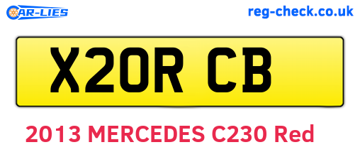X20RCB are the vehicle registration plates.