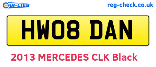 HW08DAN are the vehicle registration plates.