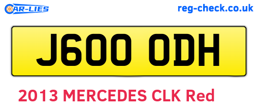 J600ODH are the vehicle registration plates.