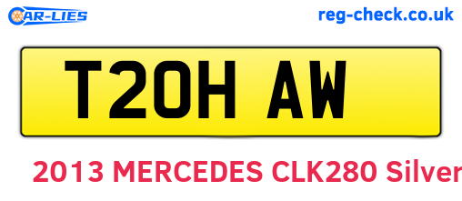 T20HAW are the vehicle registration plates.