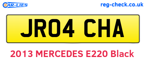 JR04CHA are the vehicle registration plates.