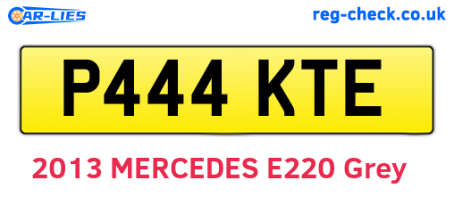 P444KTE are the vehicle registration plates.