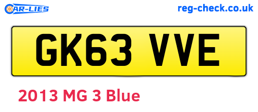 GK63VVE are the vehicle registration plates.