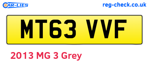MT63VVF are the vehicle registration plates.