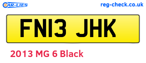 FN13JHK are the vehicle registration plates.