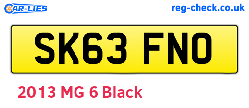 SK63FNO are the vehicle registration plates.
