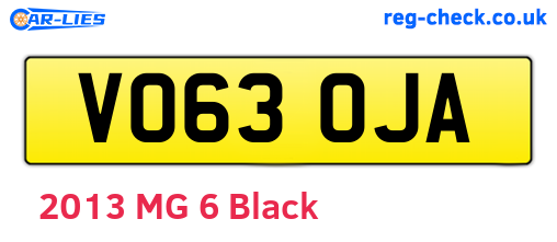 VO63OJA are the vehicle registration plates.
