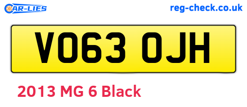 VO63OJH are the vehicle registration plates.