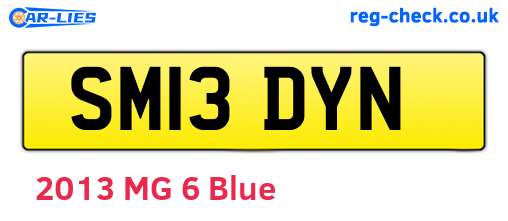 SM13DYN are the vehicle registration plates.