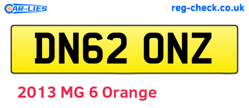 DN62ONZ are the vehicle registration plates.