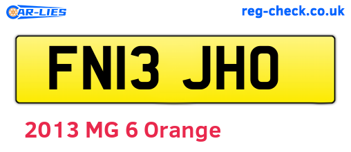 FN13JHO are the vehicle registration plates.