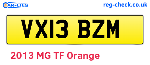 VX13BZM are the vehicle registration plates.