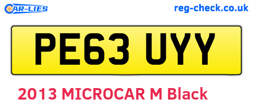 PE63UYY are the vehicle registration plates.