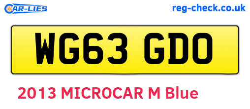 WG63GDO are the vehicle registration plates.