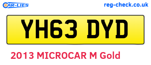 YH63DYD are the vehicle registration plates.