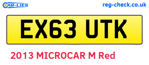 EX63UTK are the vehicle registration plates.
