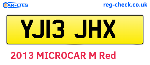YJ13JHX are the vehicle registration plates.