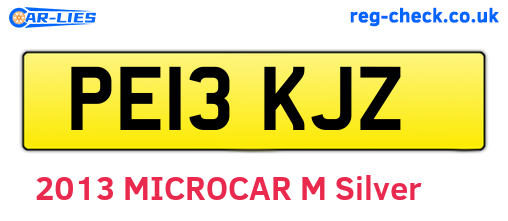 PE13KJZ are the vehicle registration plates.