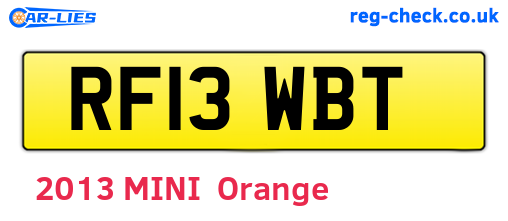RF13WBT are the vehicle registration plates.