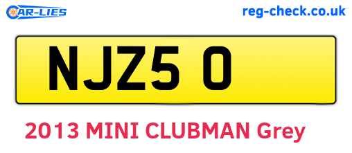 NJZ50 are the vehicle registration plates.
