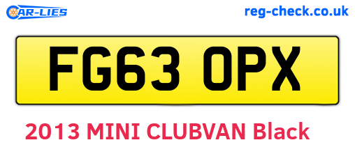 FG63OPX are the vehicle registration plates.