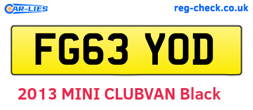 FG63YOD are the vehicle registration plates.