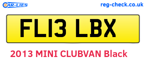 FL13LBX are the vehicle registration plates.