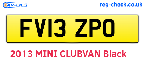 FV13ZPO are the vehicle registration plates.