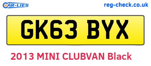 GK63BYX are the vehicle registration plates.