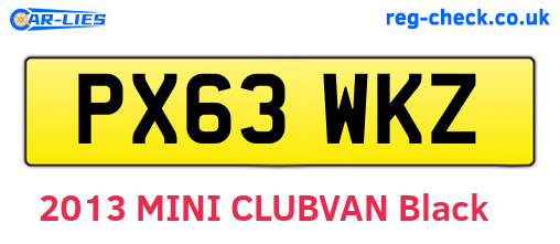 PX63WKZ are the vehicle registration plates.