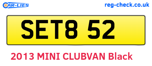 SET852 are the vehicle registration plates.