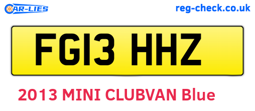 FG13HHZ are the vehicle registration plates.