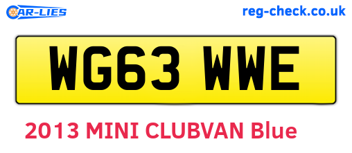 WG63WWE are the vehicle registration plates.